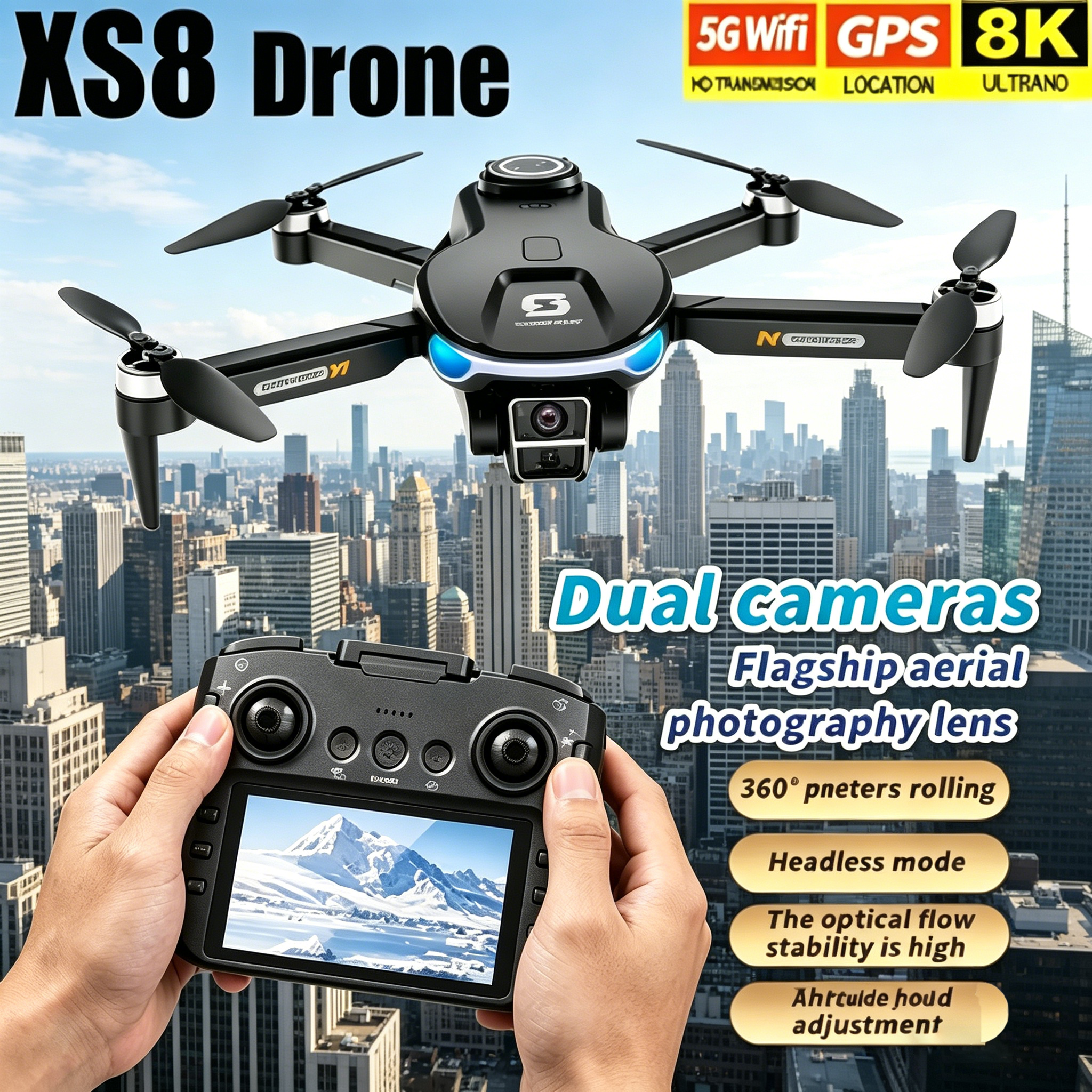 HD 8K Professional GPS Drone w - Drone Kit Hexacopter review and price