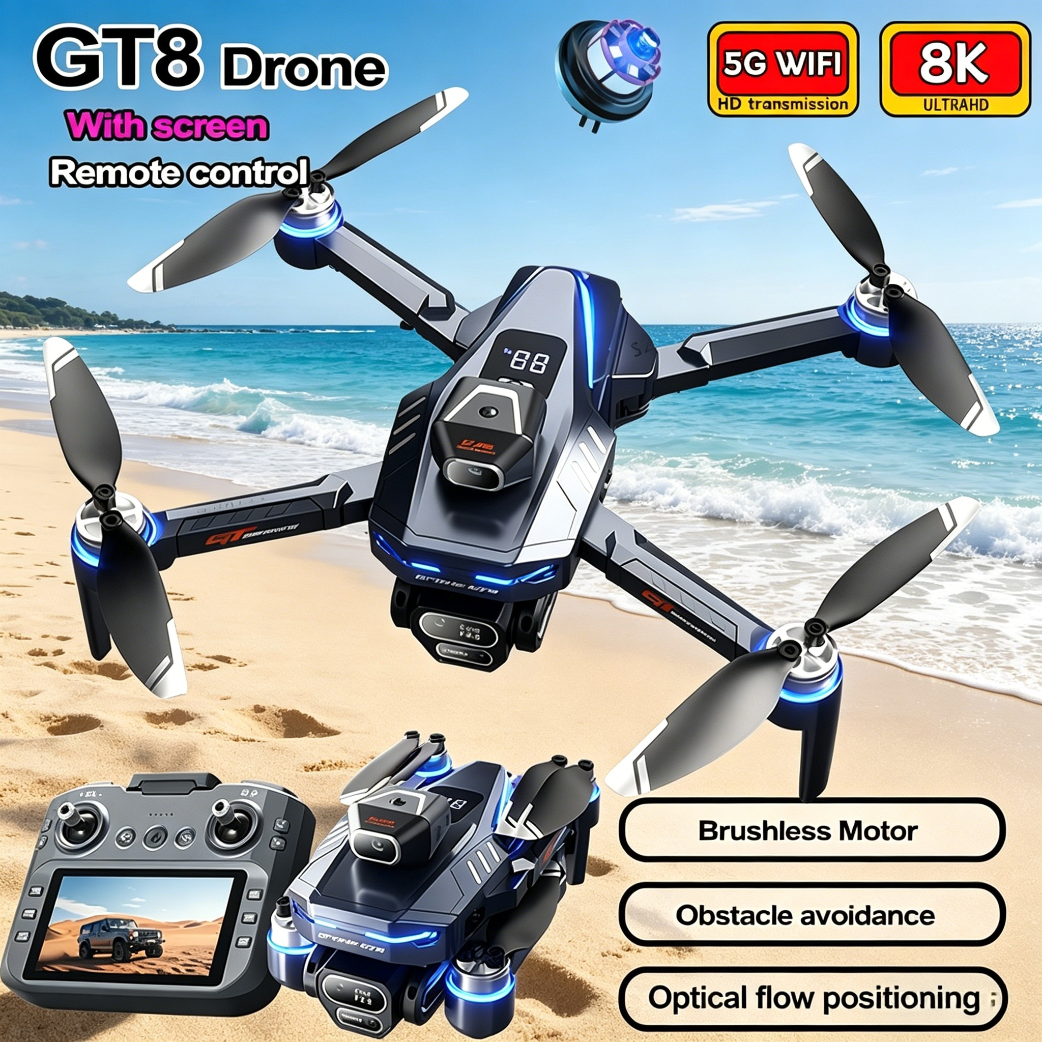New Drone GT8 8K Professional  - Drone Kit Professional review and price